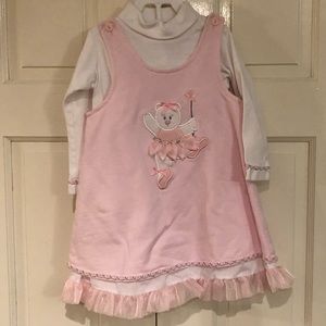 Girls 2-piece appliqué jumper set 3T